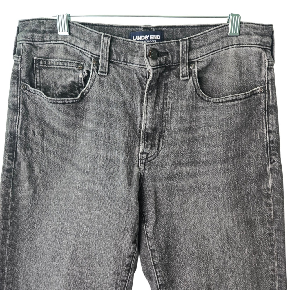 Lands End Square Rigger Mens 31 Traditional Fit Straight Leg Gray Jeans 518352